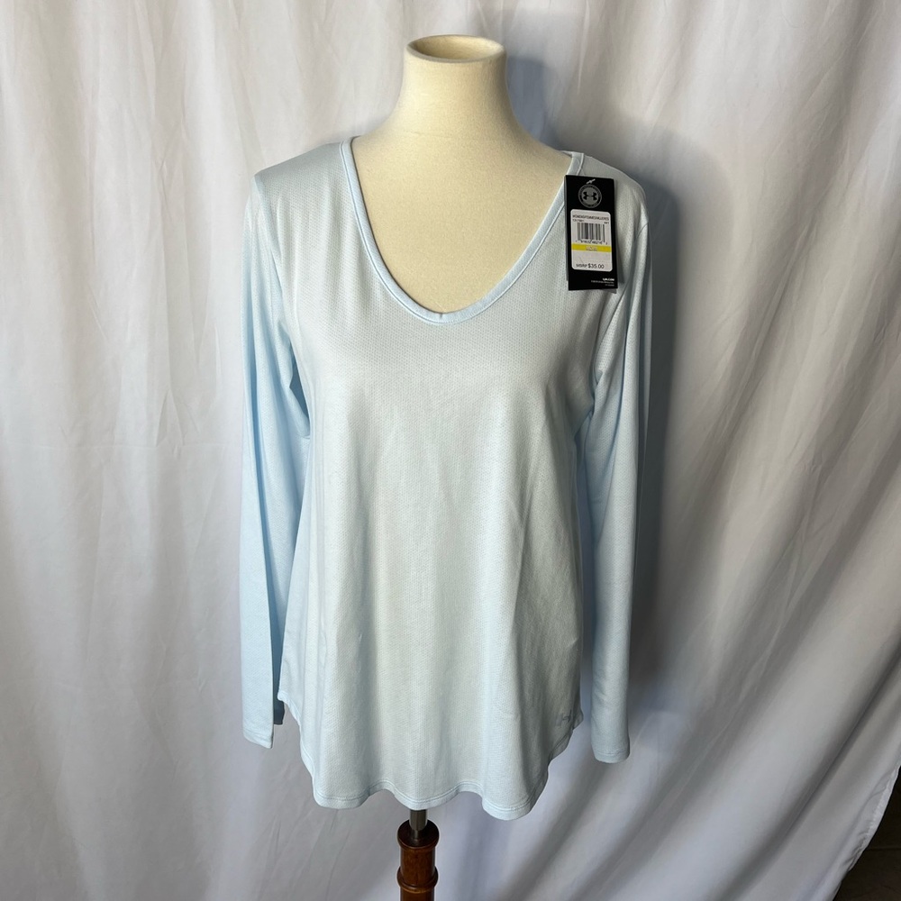 Under Armour Light Blue V-neck long sleeve with cut out back -  Medium- NWT
